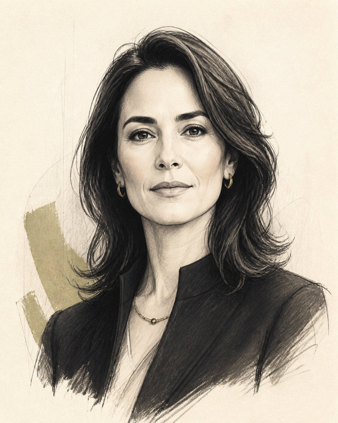 Illustrated example portrait for an AI and technology investor profile